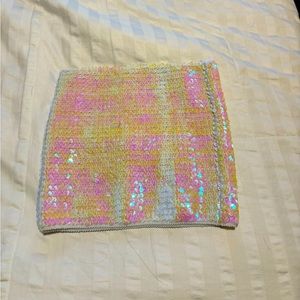 iridescent Sequin Tube Top